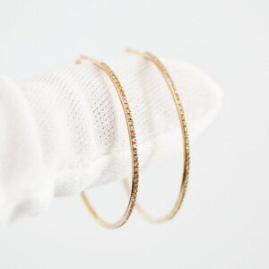 Rose gold rhinestone hoop earrings #217-169